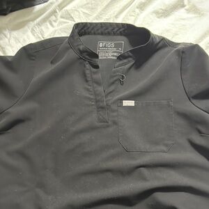 Figs Black Maternity Scrub Top